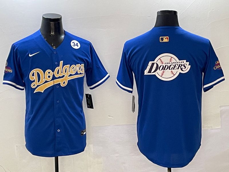 Men Los Angeles Dodgers Blank Blue Champion gold character 2025 Nike MLB Jersey style 28->los angeles dodgers->MLB Jersey
